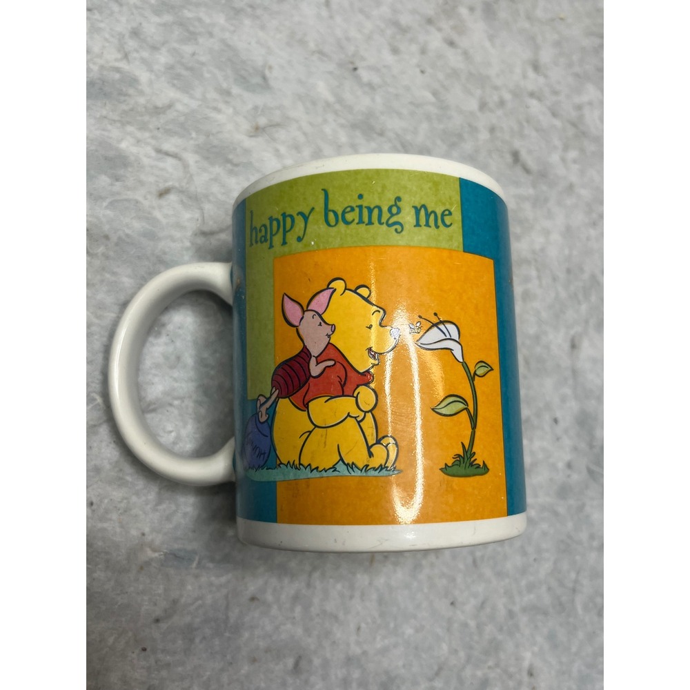 Disney Winnie the Pooh Piglet Happy Being Me Coffee‎ Mug Houston Harvest Teal